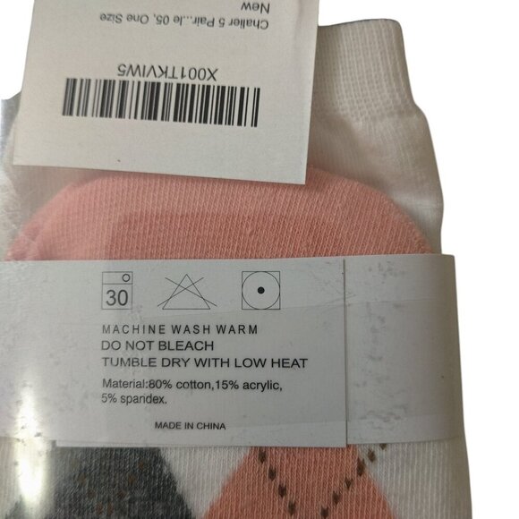 Fashion Boutique Women's One Size 5 Pairs Geometric Multi-Color Socks New - Picture 4 of 5